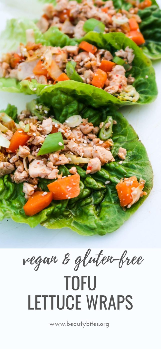 Tofu lettuce wraps, vegan, gf & low carb