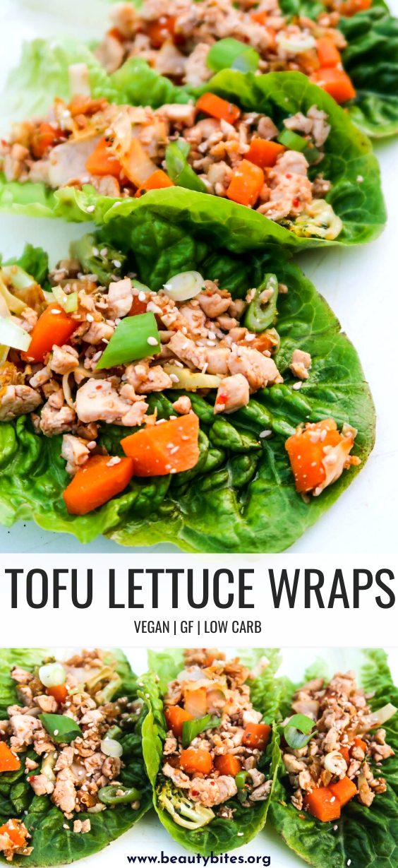 Tofu lettuce wraps, vegan, gf & low carb