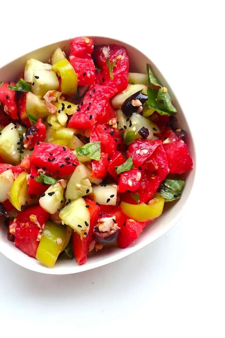 A special tomato and cucumber salad! This healthy salad is a low-carb vegan dinner recipe you can make in 10 minutes! |