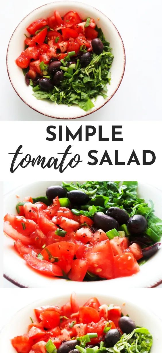Tomato salad with basil & arugula, simple