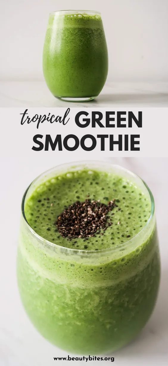 Tropical green smoothie for healthy digestion and skin