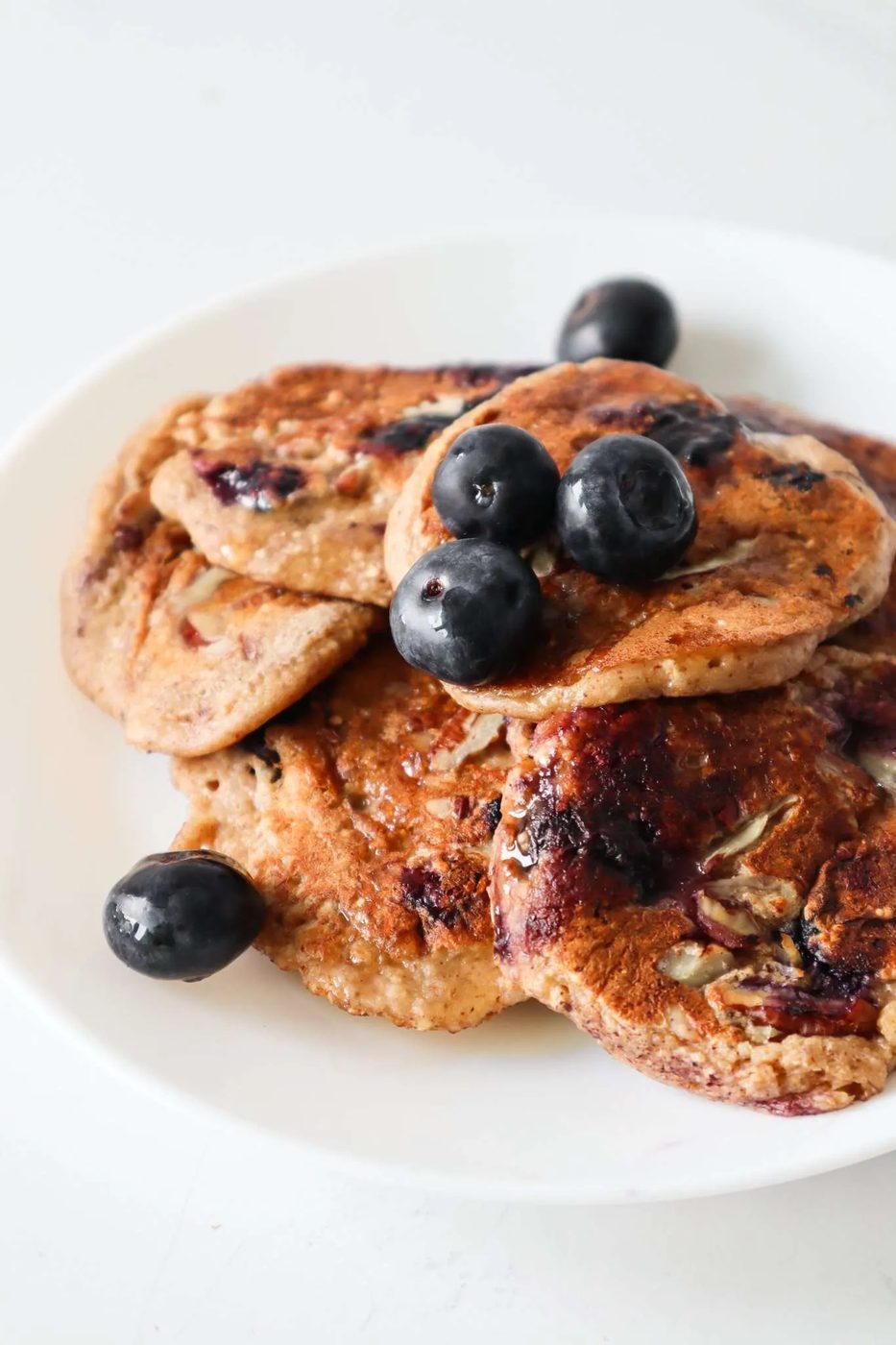 Blueberry banana oatmeal pancakes, vegan