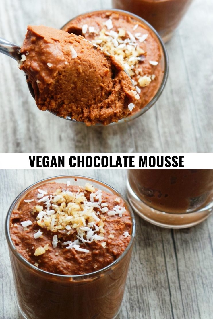 Vegan chocolate mousse, healthy