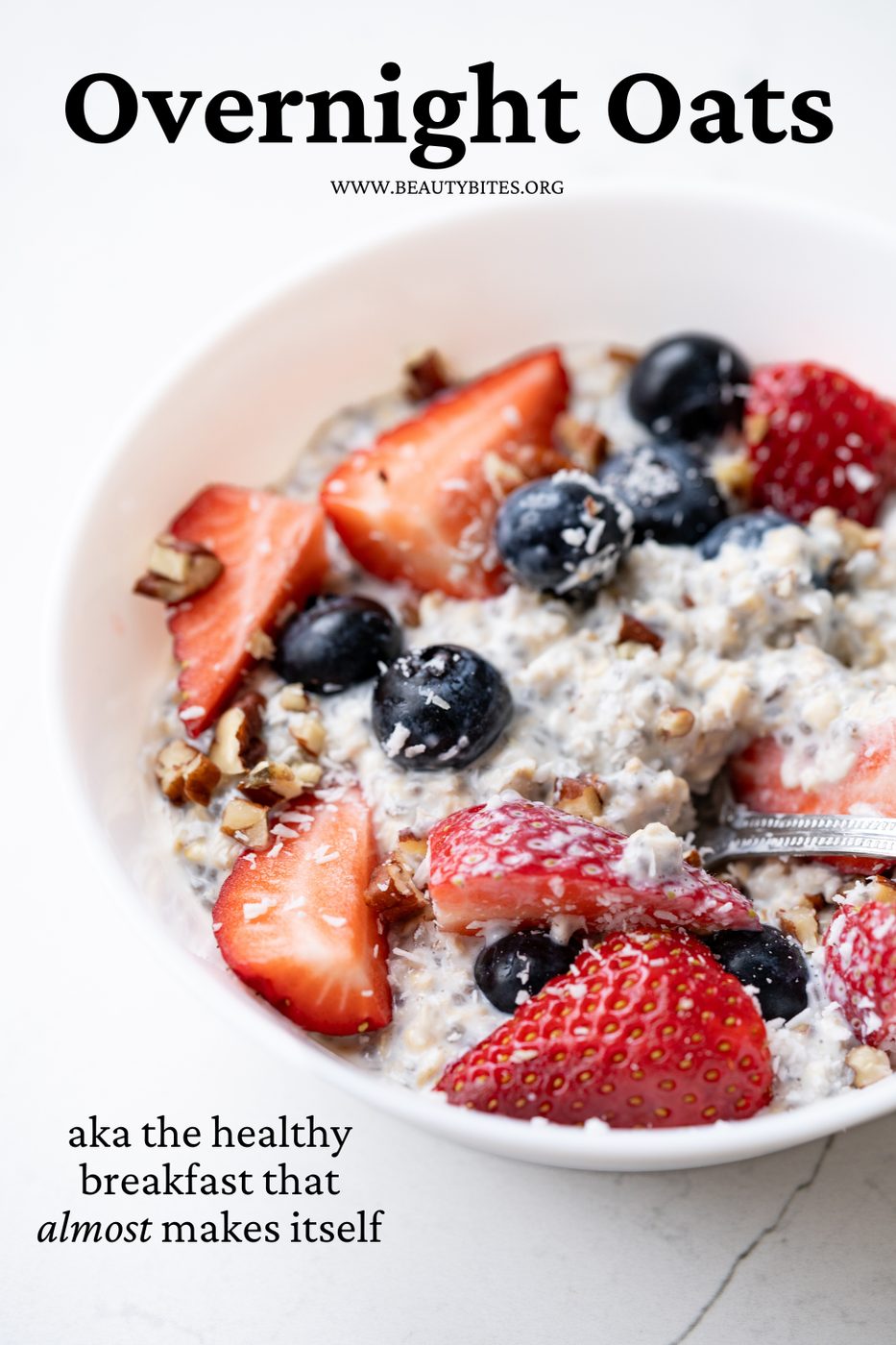 Overnight oats recipe for heart, skin and brain health, vegan