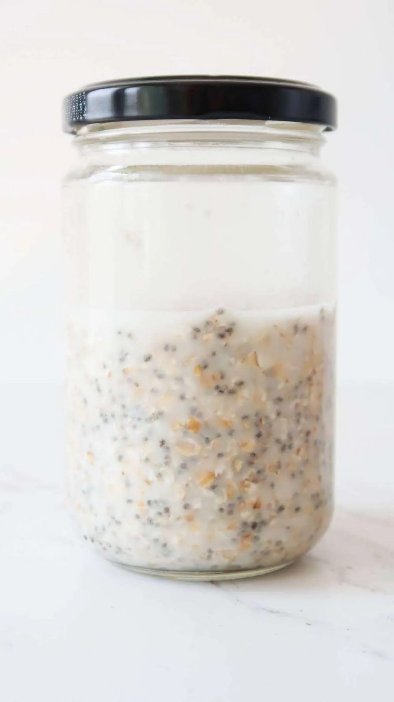 Overnight oats recipe for heart, skin and brain health, vegan