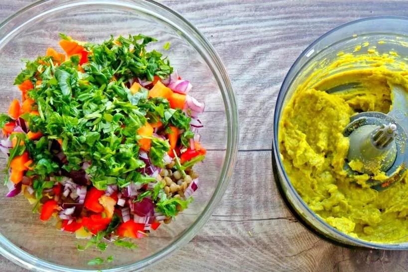 Gaical: vegan potato lentil salad