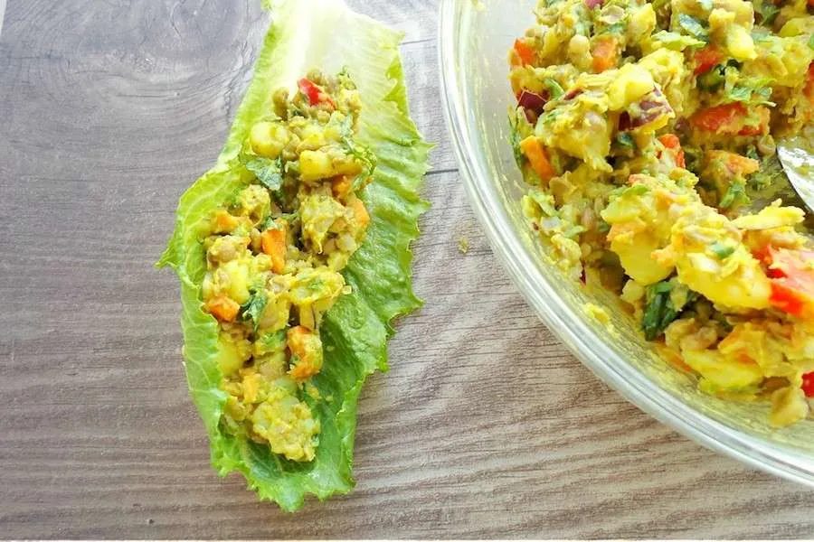 Gaical: vegan potato lentil salad