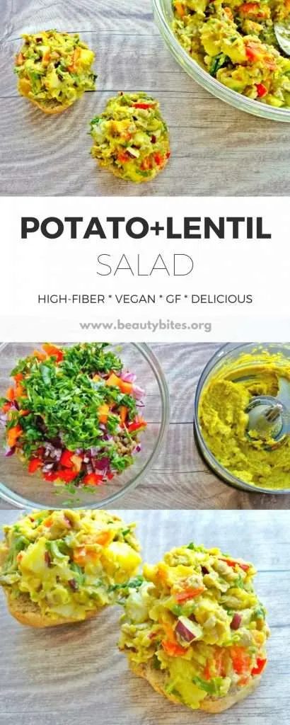 Gaical: vegan potato lentil salad
