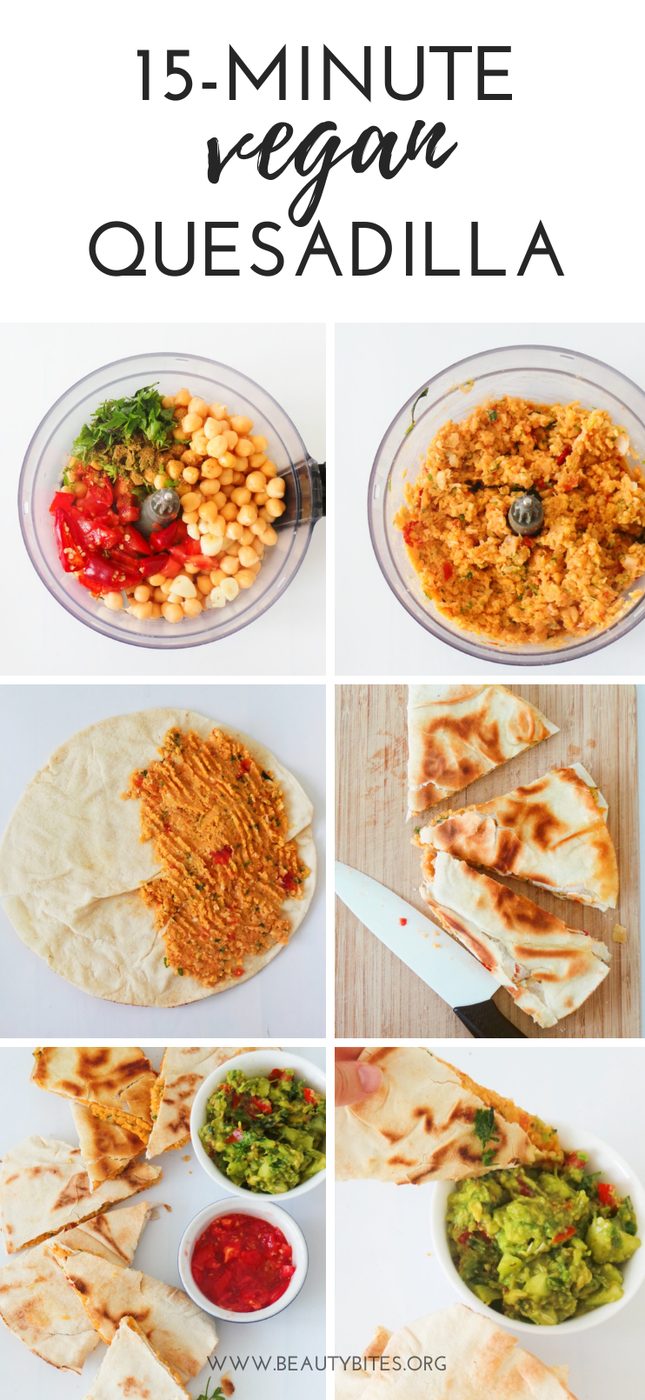 Chickpea quesadillas, vegan