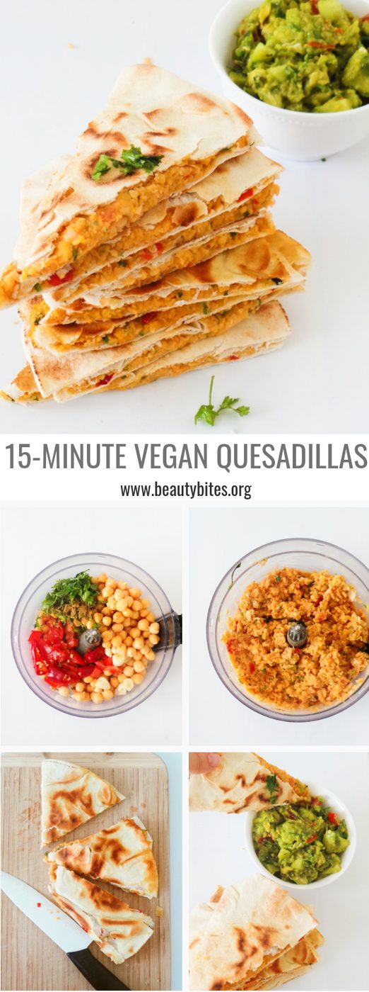 Chickpea quesadillas, vegan