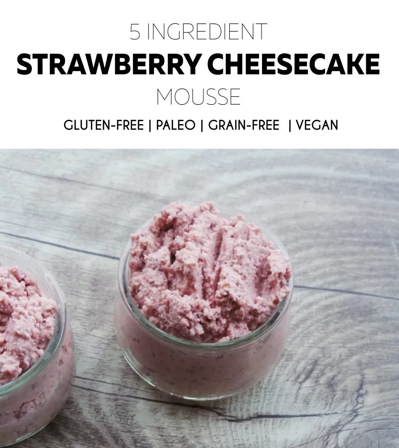 vegan strawberry cheesecake mousse