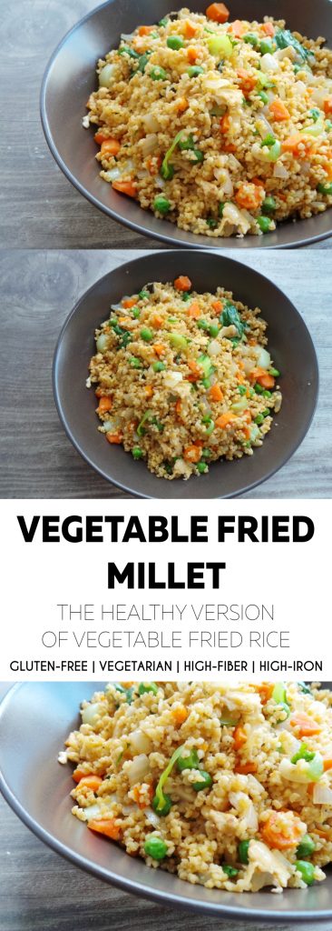 Vegetable fried millet, vegetarian and gluten-free