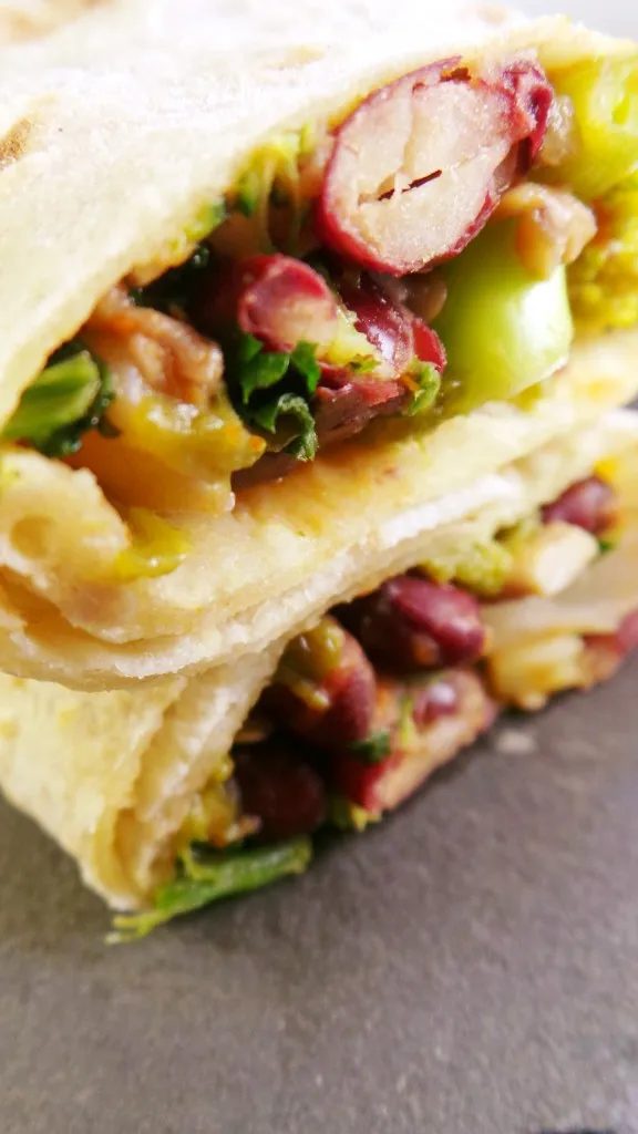 mushrooms and beans wraps