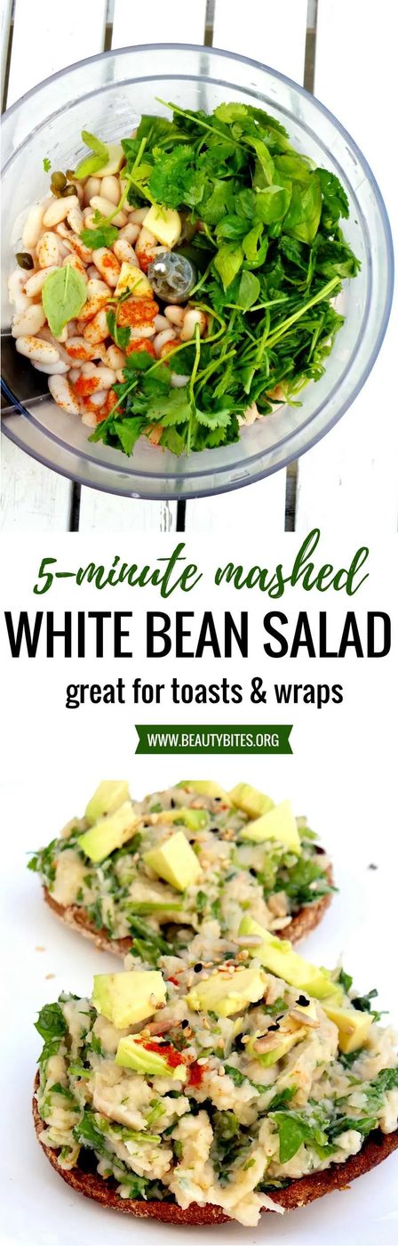 Mashed white bean salad – 5-minute, vegan