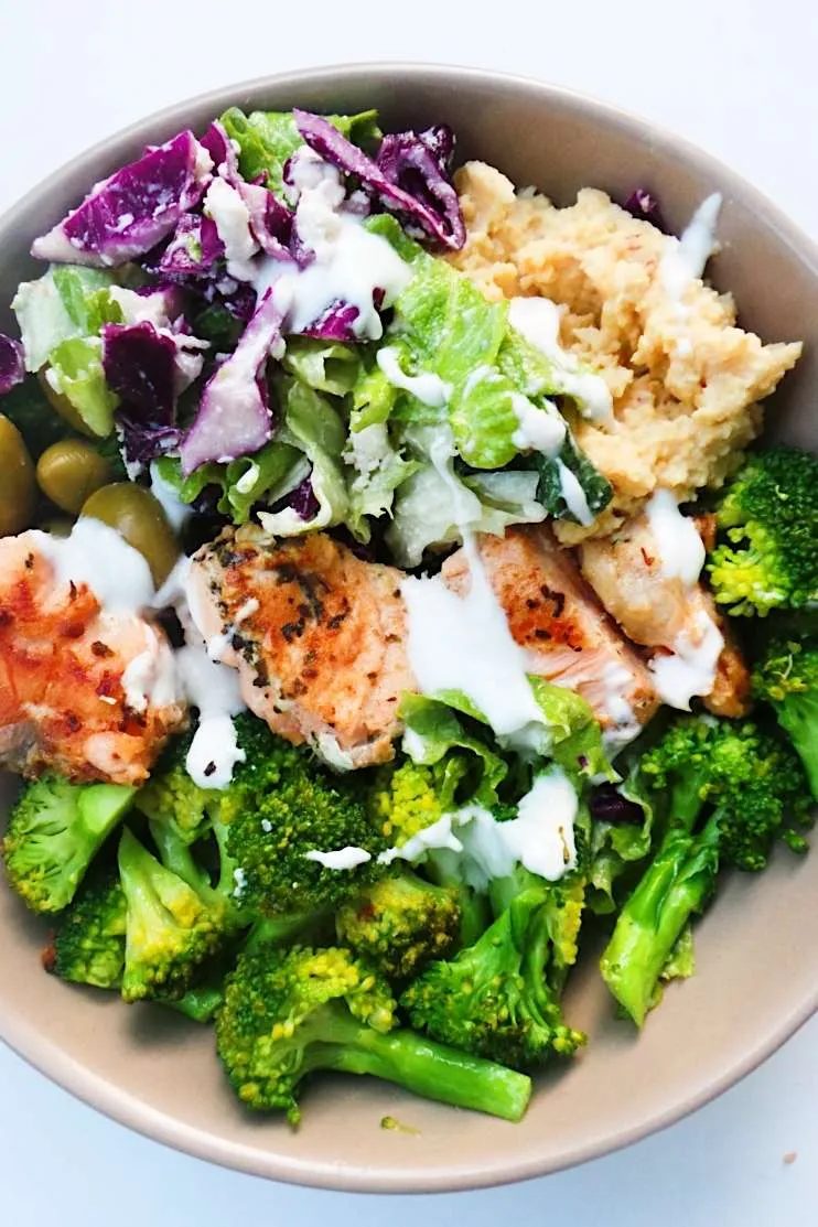 Mediterranean Salmon Bowl - a healthy dinner idea that is simple, full of flavor, satisfying and ready in less than 30 minutes! This…