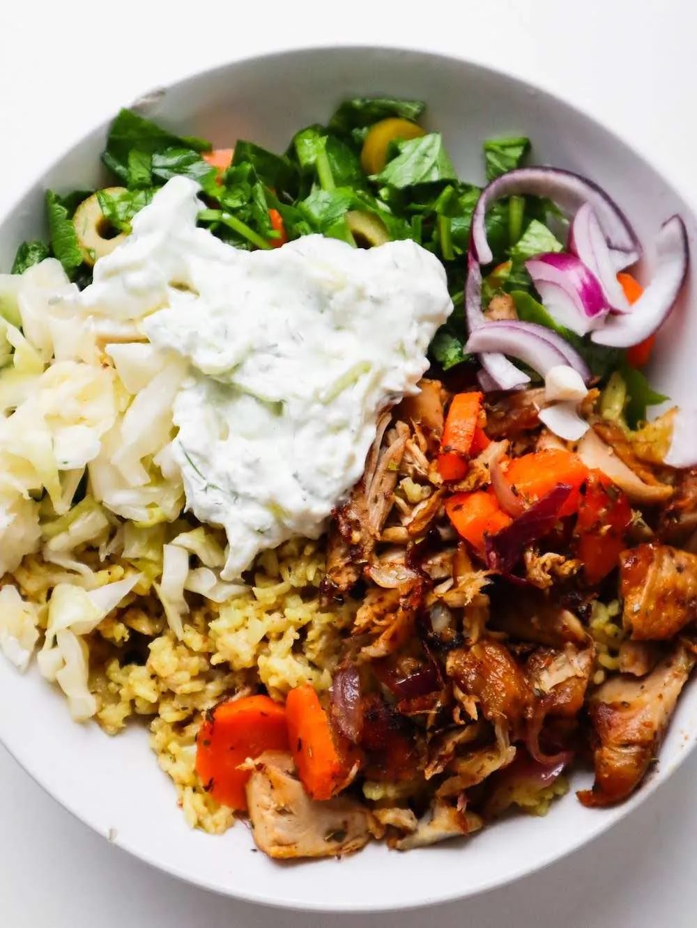 Mediterranean rice and chicken bowls - the solid Mediterranean diet dinner recipe for winter!
