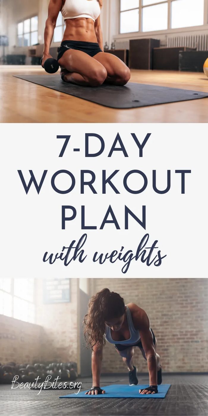 One week workout plan with dumbbells you can do at home