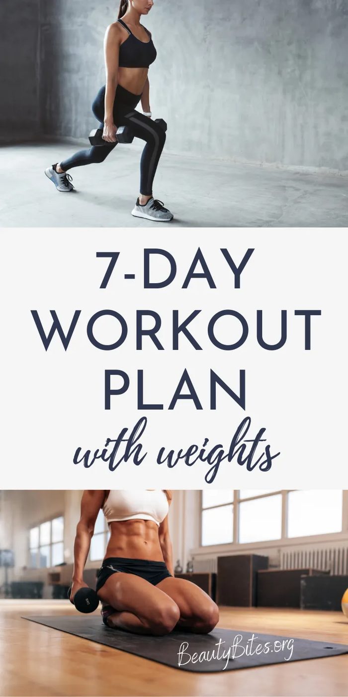 One week workout plan with dumbbells you can do at home