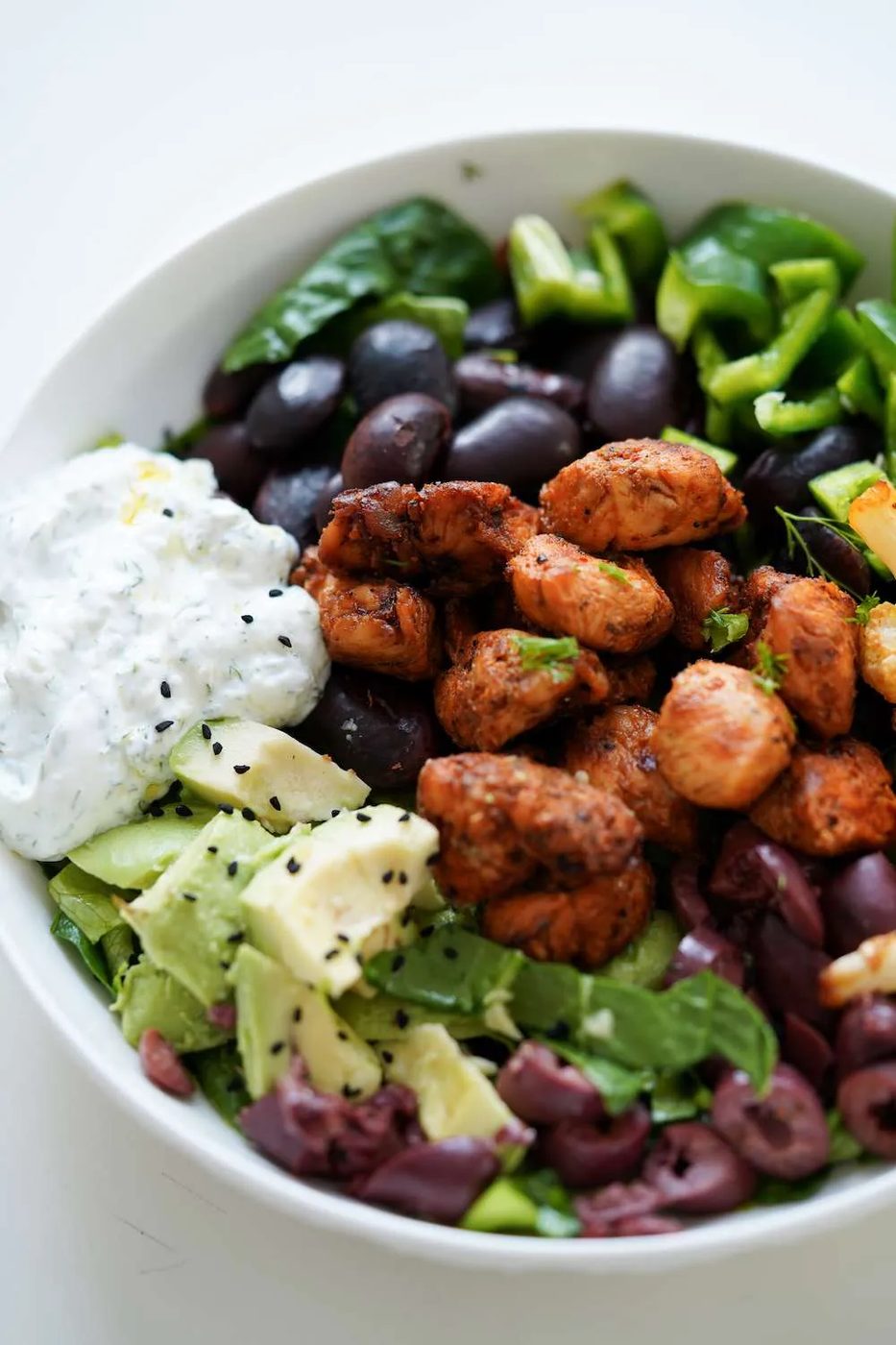 avocado black bean chicken bowls