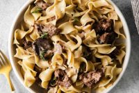 Melt in Your Mouth Slow Cooker Beef Stroganoff