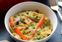 Golden Sweet Potato Green Curry Quinoa Bake