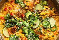 Skillet Creamy Elote Chicken