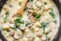 Hearty Creamy Gnocchi & Chicken Sausage Skillet