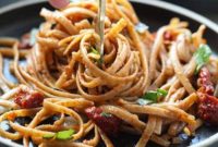 Rustic Whole Wheat Pasta with Sun-Dried Tomato and Fresh Basil