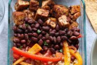 Sheet Pan Tofu Quinoa Fiesta Bowls