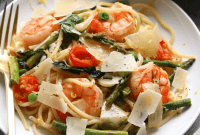 Lemon Garlic Shrimp with Asparagus
