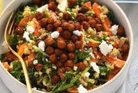 Sunshine Moroccan Quinoa Bowl with Crunchy Chickpeas