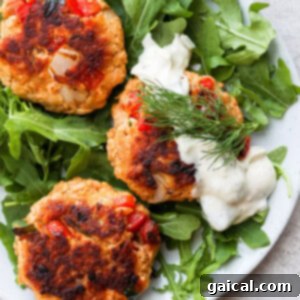 Quick and Delicious Salmon Patties 2 leftover salmon patties on a plate