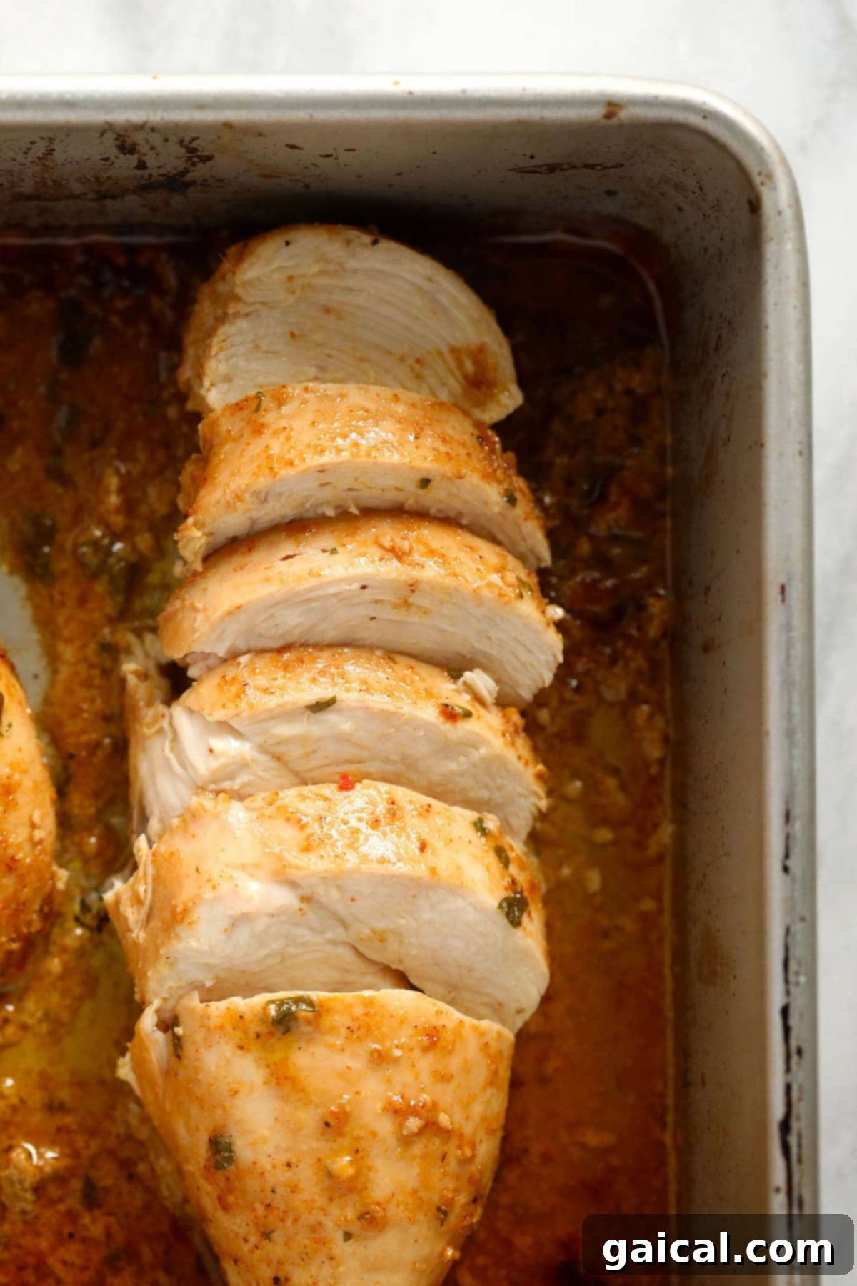 Zesty Citrus Fajita Chicken Marinade 2 Baked chicken that has been marinated in fajita marinade, ready to be served.