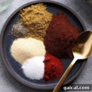 Zesty Citrus Fajita Chicken Marinade 3 Fajita seasoning on a plate, showcasing a rich blend of spices.