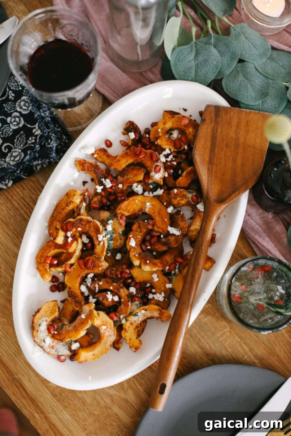 Roasted delicata squash on a plate