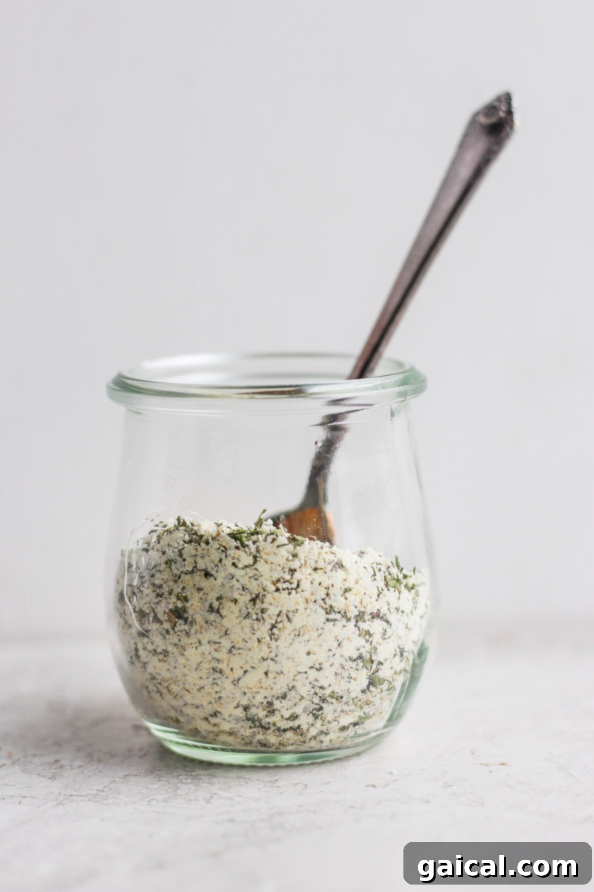 The best homemade ranch seasoning recipe on the internet. You'll want to have a jar of this ranching seasoning over any store-bought packet...trust me! Jar of homemade ranch mix, clearly labeled and ready for storage.