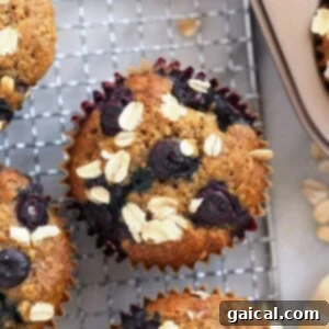 Blueberry oatmeal muffins cooling.