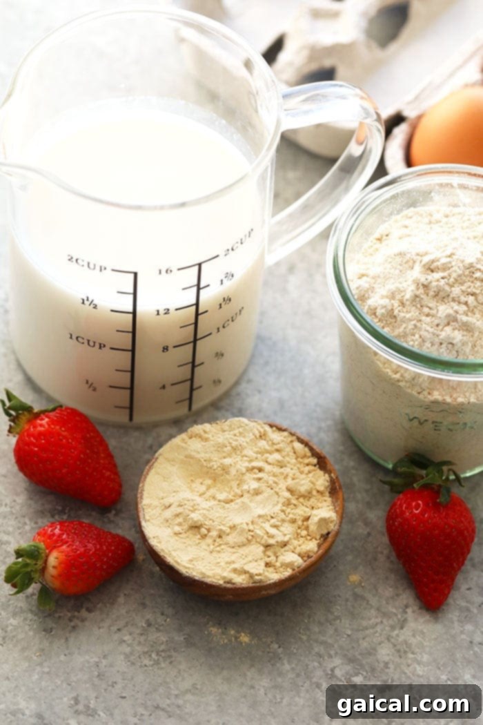 Simple Ingredients for High-Protein Waffles Key ingredients for making healthy protein waffles