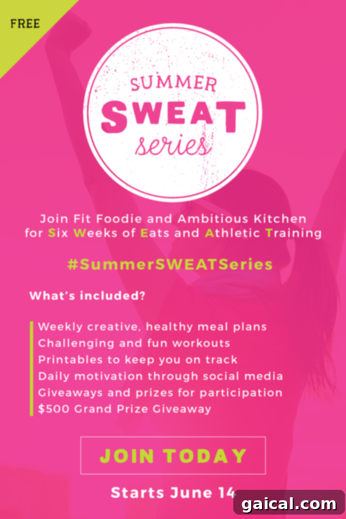 Summer Sweat Challenge 3 Join Fit Foodie Finds and Ambitious Kitchen for a 6 week nutrition and fitness program fully equipped with meal plans and workouts to help you shred fat and build muscle!