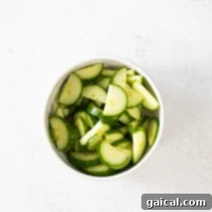 cucumbers in bowl.