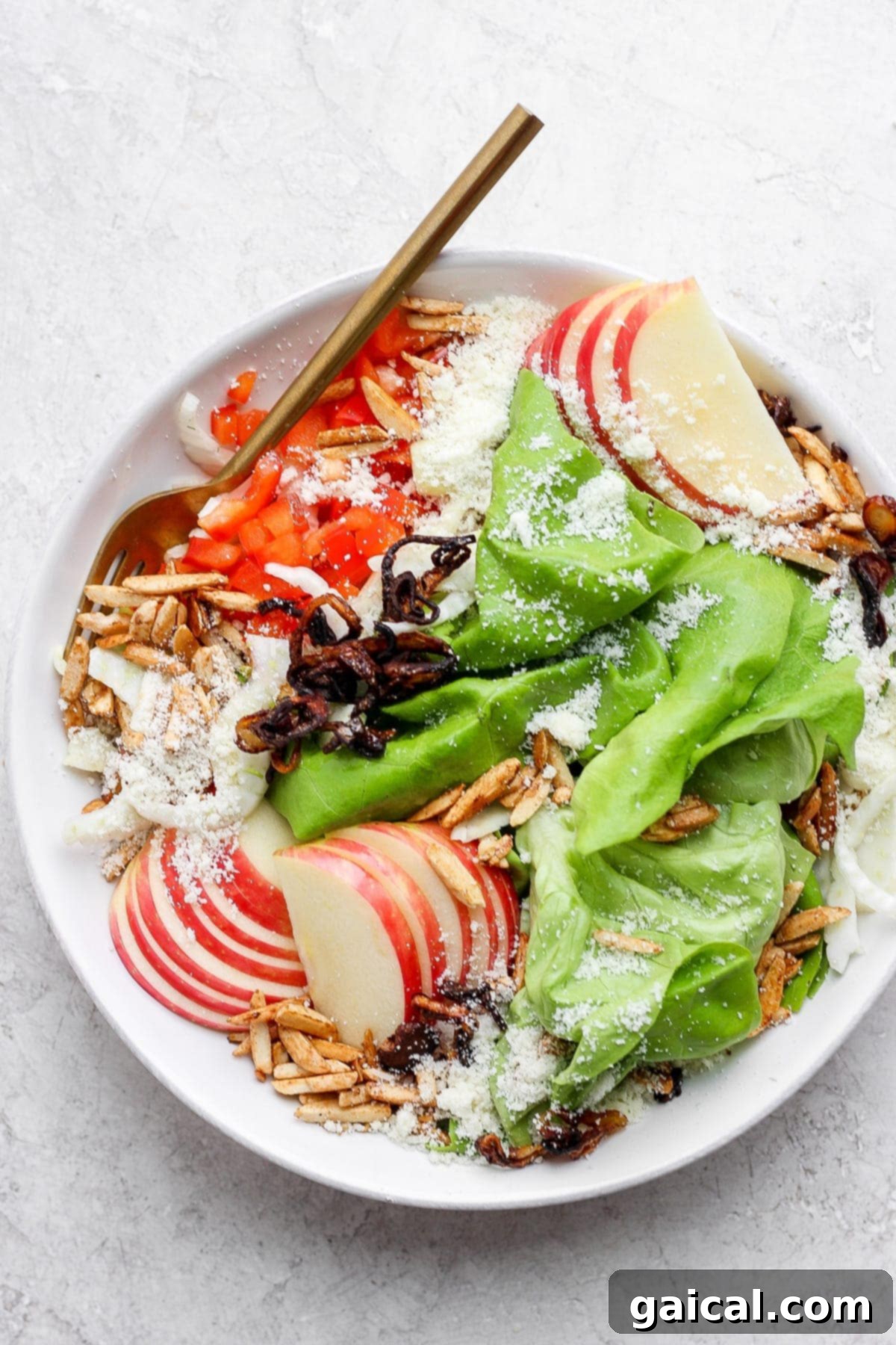 Butter lettuce salad in a salad bowl. 
