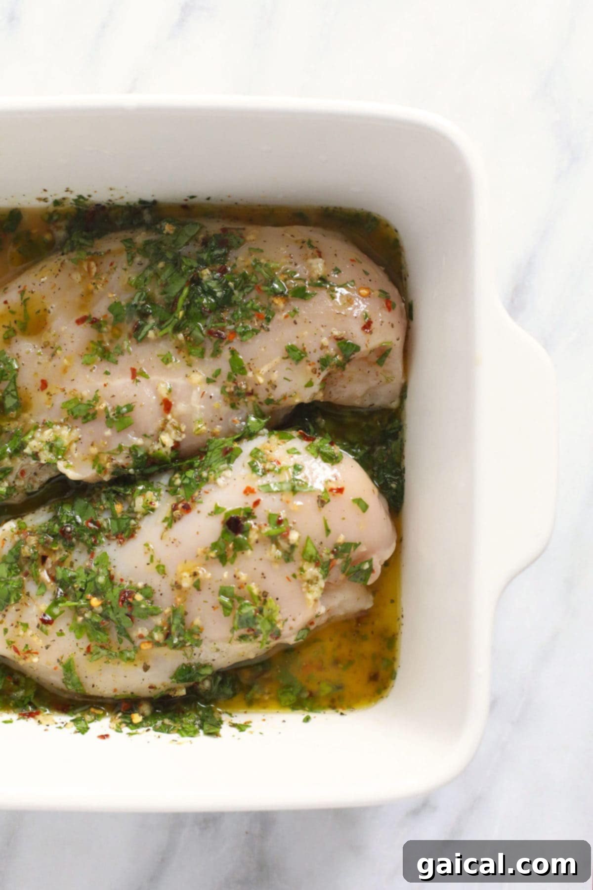 Easy Homemade Italian Dressing 5 Grilled chicken breasts drizzled generously with homemade Italian dressing, highlighting its use as a marinade.