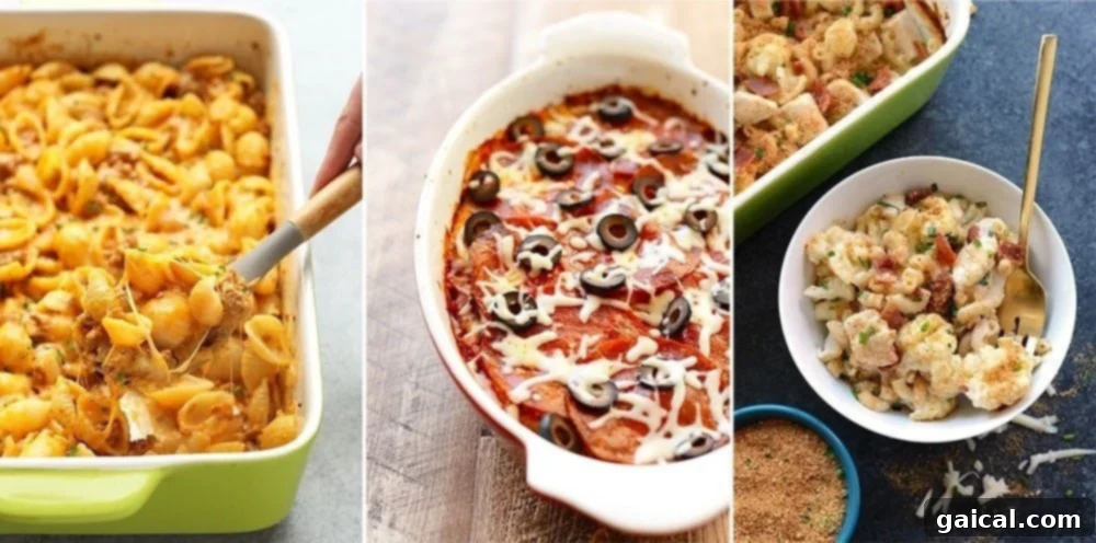 Casseroles make life easier. Throw everything in a casserole dish, bake it, and it's done. Casseroles are also great meal prep for the week, dinner one night and lunch for the next day.These casserole recipes have kid friendly ingredients and have vegetables that the whole family will love! A collection of easy and healthy casserole recipes for families, including hamburger casserole and mac and cheese casserole.