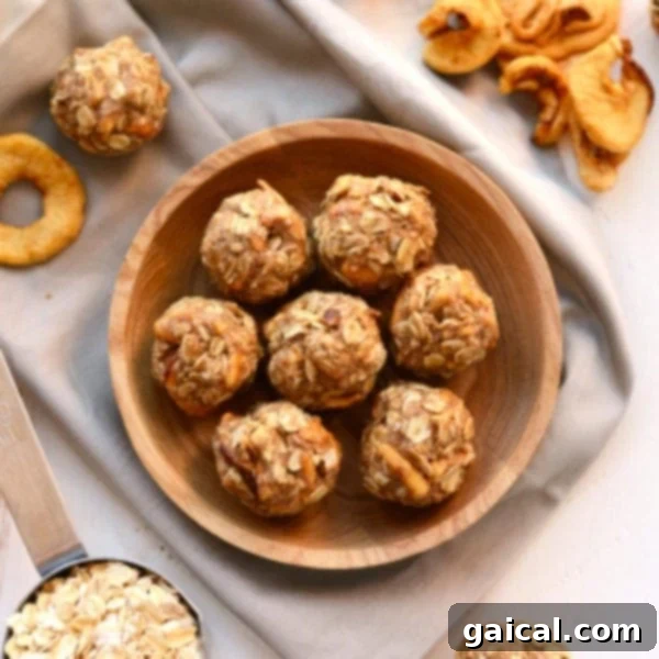 Close-up of freshly prepared Apple Chai Energy Balls, showcasing the perfect texture and ready to be enjoyed as a healthy snack.