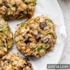 A selection of zucchini oatmeal cookies on a plate, ready to be enjoyed.