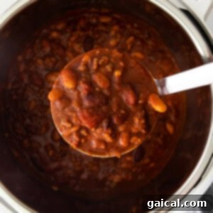 instant pot chili in a spoonful.