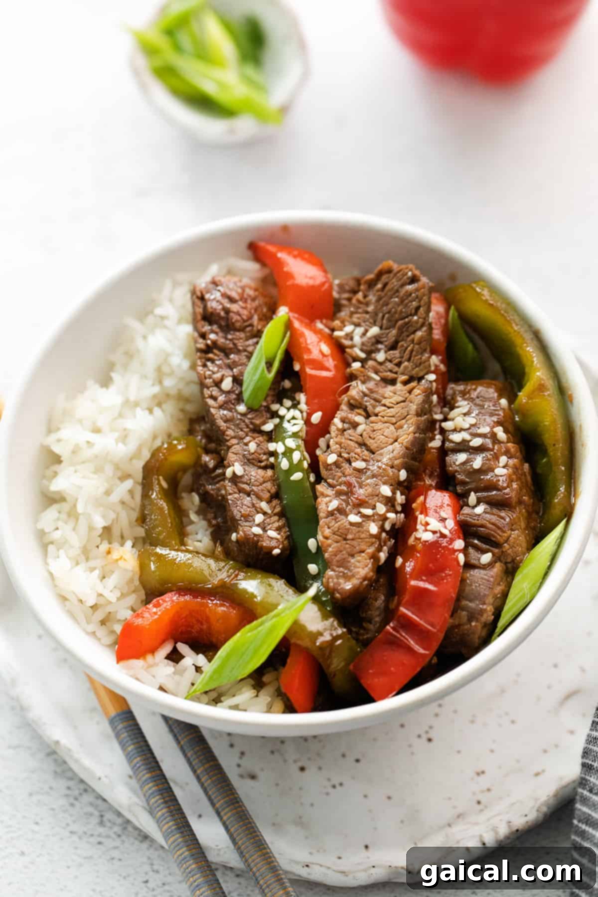 Sizzling Pepper Steak 9 Pepper steak over rice