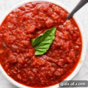 A bowl of homemade marinara sauce.