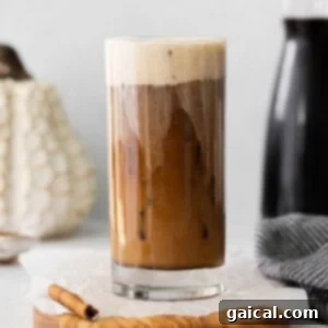 Starbucks-Style Pumpkin Cream Cold Brew in a glass