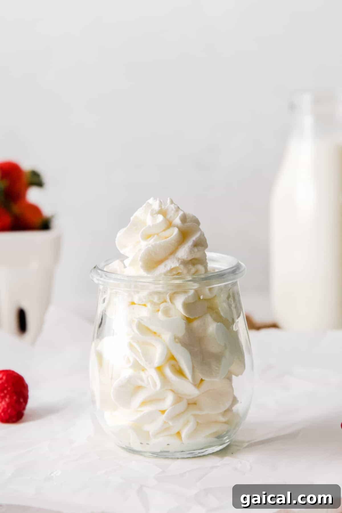 Mastering Whipped Cream from Scratch 5 Homemade whipped cream in a small jar.